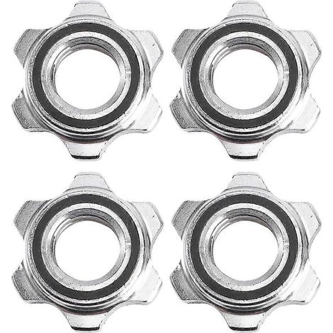 4 Stück rutschfeste Drehverschluss-Kragenschrauben aus Gusseisen, Sechskant-Sicherheitsmuttern mit Schnalle-5X5CM-Silver (1/3)