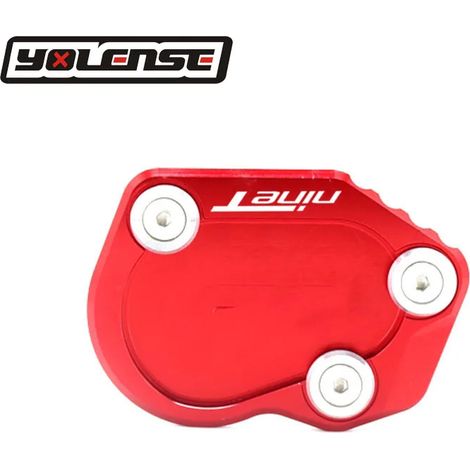 (Rouge) Compatible avec BMW R Nine T R nineT Rnine T RNINET 2014-2016 - Béquille latérale d'extension - Plaque de support - Agrandissement de la béquille maxpower (1/4)