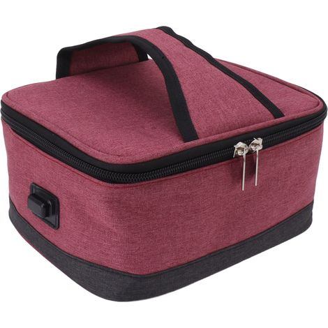 Boîte à lunch électrique portable chauffante USB, sac isotherme à chaleur constante, couleur bordeaux (1/5)