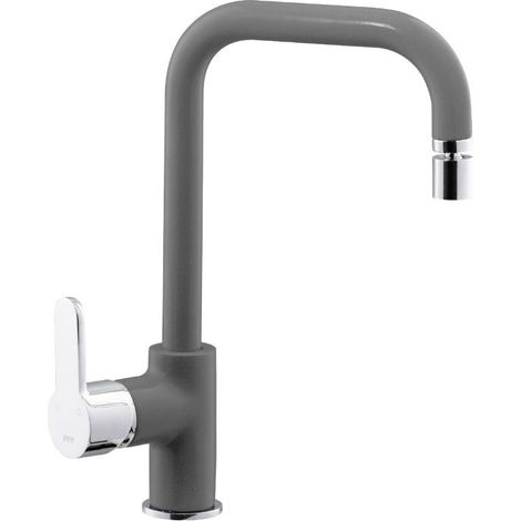 Rubinetto Cucina Miscelatore Monocomando Lavello Canna Tonda in Ottone Lento Cromato (1/3)