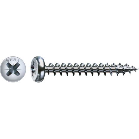 Vis à bois SPAX 5 x 40 mm WIROX PZ2 Tête ronde - Boîte 500