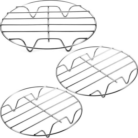 3 Pièces Support de Friteuse à Air Grilles de Refroidissement de Cuisson à la Vapeur Support Rond en Acier Inoxydable 304 Polyvalent de Cuisine Ustensiles de Cuisine sur Support W (7 Pouces) (1/5)