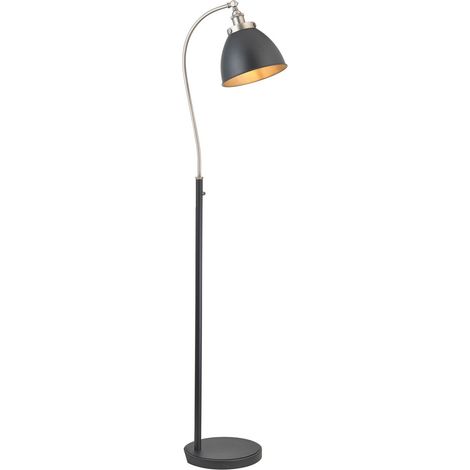 Endon Franklin Lampadaire Task, Plaque Étain Vieilli, Peinture Noir Mat (1/5)