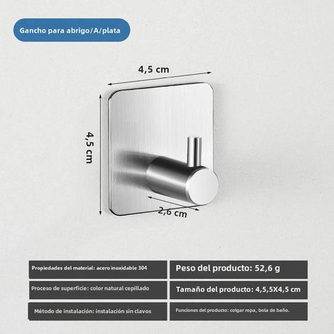 Rack De Toallas De Acero Inoxidable 304 Soporte Pesado Para Baño Gancho Adhesivo Anillo De Toalla Portador De Papel De Toalla Gancho De Bata Montaje En Pared (1/5)