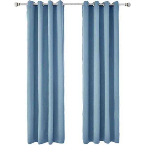 2 Pièces Rideaux Occultants Thermiques pour Salon - 140x240cm - Bleu Clair
