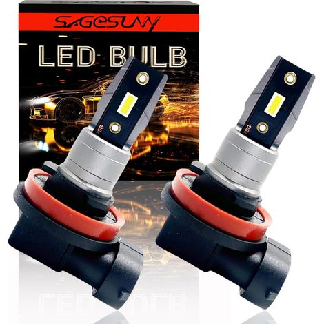 H11 LED Canbus Fog Light Bulb Pure White 6500K, 90% Error Free ODB H8 H9 Universal, 12W 1800lm for Car – Pack of 2 (1/5)