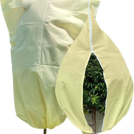 2 pièces housses d'hivernage pour plantes – Protection contre le gel, imperméables et réutilisables, avec cordon de serrage + fermeture éclair – Dimensions 120 × 180 cm (1/4)