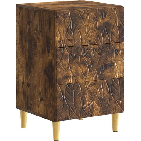 Bedside Table Smoked Oak 43 x 39.5 x 66.5 cm Engineered Wood vidaXL