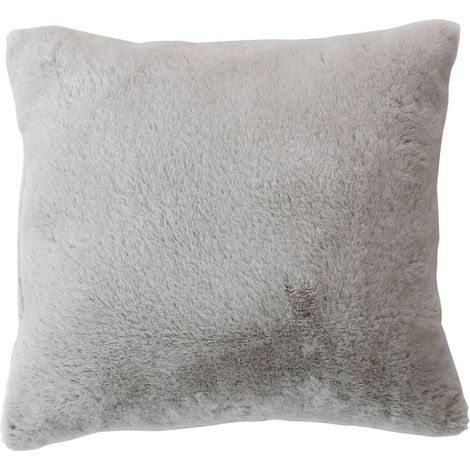 Coussin Déco Imitation Fourrure "Rabbit" 40x40cm Gris