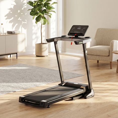Tapis de Course Electrique Pliable - .fr x FFHandball - Tapis Roulant 1-12 Km/h 500 W écran LCD 12 programmes Noir (1/5)