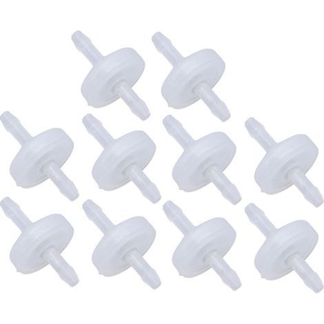 Lot de 10 clapets anti-retour à embout cannelé, membrane en plastique PP résistant à l'ozone, unidirectionnels, 3 mm, translucides