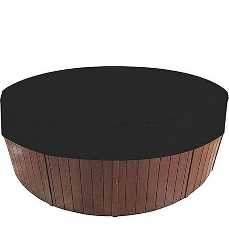 Couverture ronde pour spa, bâche imperméable pour baignoire, baignoire extérieure, imperméable, résistante aux UV, noire, 190 x 90 cm (1/4)