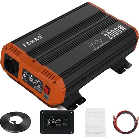 Inverter CC-CA, onda sinusoidale pura, telecomando, 2000 W, Europa, 24 V, 220-240 V (1/2)