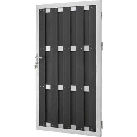 [GEBRAUCHT] B-Ware WPC-Tür Anthrazit 180x100cm Holz-Kunststoff-Verbindung witterungsbeständig (1/2)