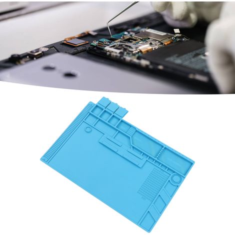 Tapis de table en silicone amélioré S-170, tapis résistant aux hautes températures, station de soudage à air chaud, électronique industrielle, réparation de circuits imprimés, tapis isolant thermique (1/5)
