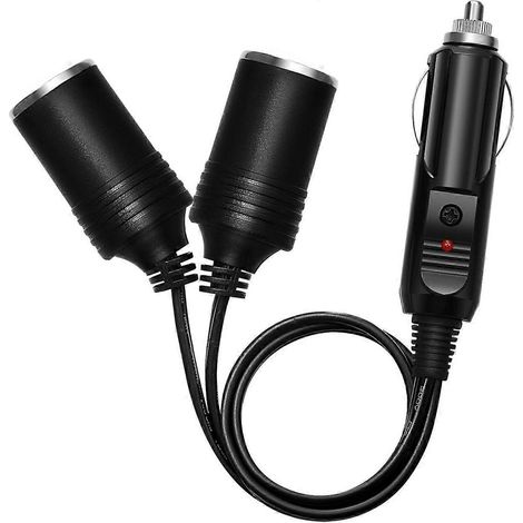 Compatible avec les alimentations 12V/24V, adaptateur allume-cigare 1 vers 2, câble certifié UL de 7 pouces, avec fusible 15A, rallonge d'alimentation CC automobile, avec prise, adaptateur double en Y (1/5)
