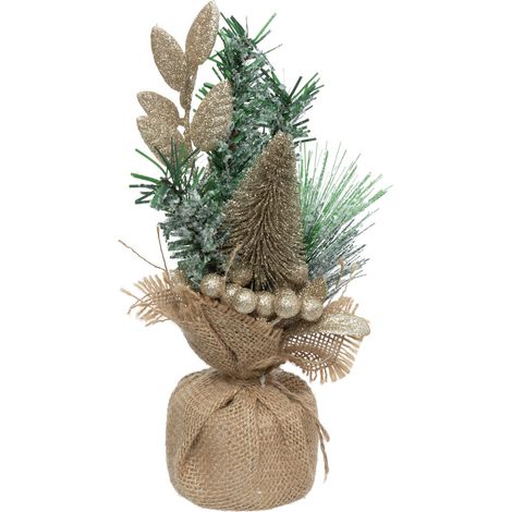 Albero di Natale decorativo 24 cm oro (1/3)