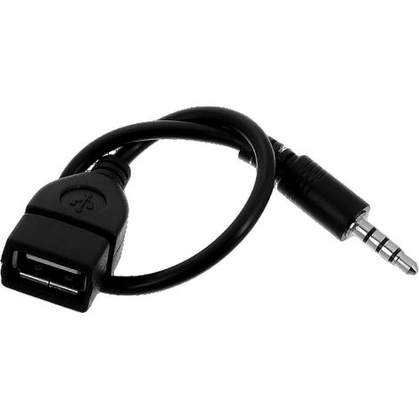 Câble jack audio pour autoradio, compatible avec les adaptateurs audio USB, connecteur femelle 3,5 mm. (1/5)