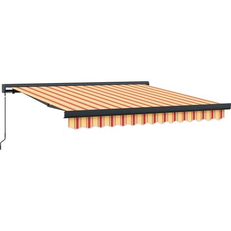 Toldo Retráctil Amarillo y Naranja 300 x 250 cm Tela y Metal