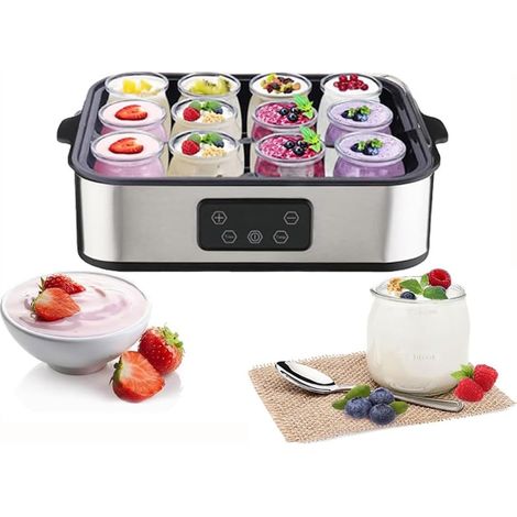Yaourtière électrique avec 9 pots en verre - Température et minuterie réglables (1/5)