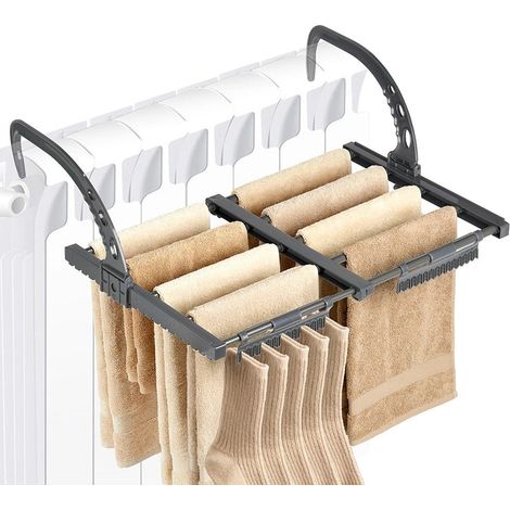 Extendable metal radiator clothes drying rack gray 235492849 (1/5)