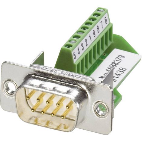 Connecteur Sub-D Mâle Phoenix Contact 9 voies Montage panneau Droit ( Prix pour 1 ) (1/2)