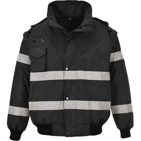 Cazadora 4 en 1 Iona: Chaqueta, chaleco, forro / Negro / 4XL