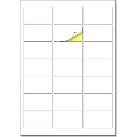 21 Etiketten/Blatt, 50 Blatt, A4-Etiketten zum Bedrucken, selbstklebend, weiß – 63,5 x 38,1 mm (1/4)