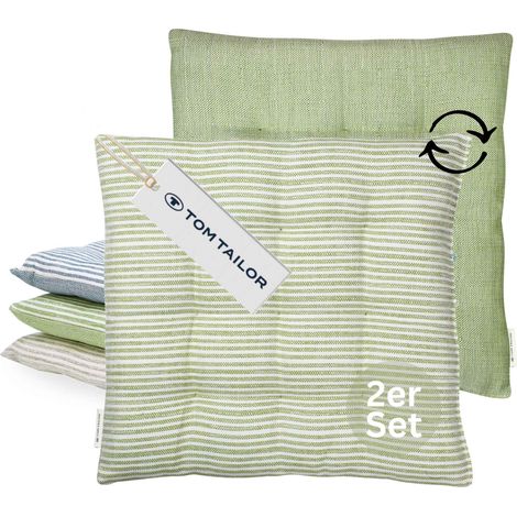 TOM TAILOR Sitzkissen 2er Sparset FRESHSTRIPE2ER - 2er Set 40x40 cm, Grün