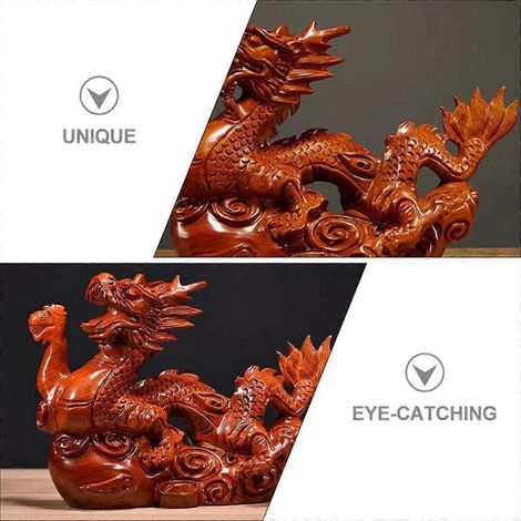 Statue de dragon chinois 2024 Zodiaque chinois Marron-- (1/5)