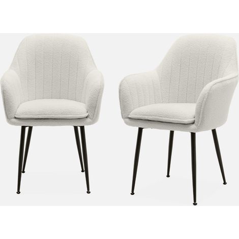Sillón borreguito con patas de metal, set de 2 (1/5)