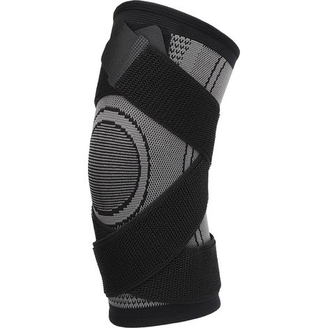 Kniebandage mit Fixiergurt für Outdoor-Sportarten, geeignet für Fitness und Training – Grau (1/5)