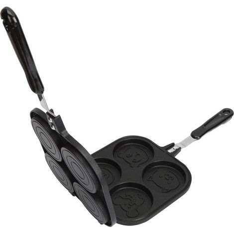 Poêle à crêpes Double face, revêtement antiadhésif, en alliage d'aluminium, Sandwich multifonctionnel pour roue, tarte, pain, œufs. (1/5)