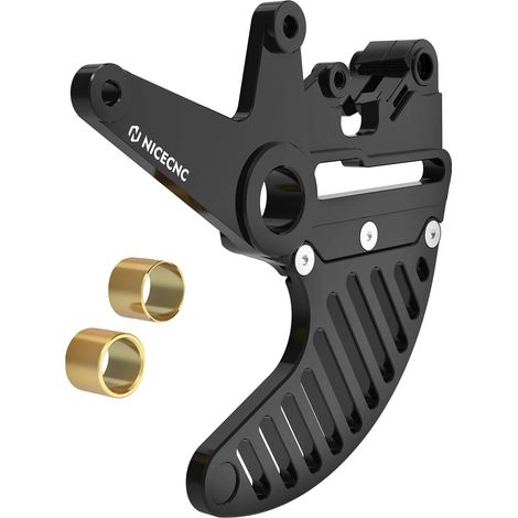 Soporte de doble pinza, rendimiento de frenado mejorado, protección de aluminio duradera, protector de disco (1/2)