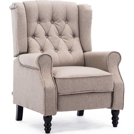 ALTHORPE LINEN RECLINER CHAIR - PUMICE (1/5)