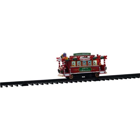 Tram Trenino su binario VILLAGGIO DI NATALE LEMAX 04738 - Tram Treno Jolly Trolley