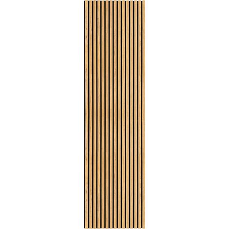 Pannello Fonoassorbente con Doghe Rovere 3D in Legno Impiallacciato Moderno Decorativo per Interni Pareti o Soffitti 2400 x 600mm Retro in Feltro Assorbimento Acustico Installazione Facile Kit Incluso
