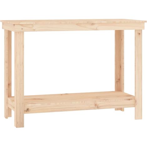 vidaXL Banco de trabajo de madera maciza de pino 110x50x80 cm (1/2)