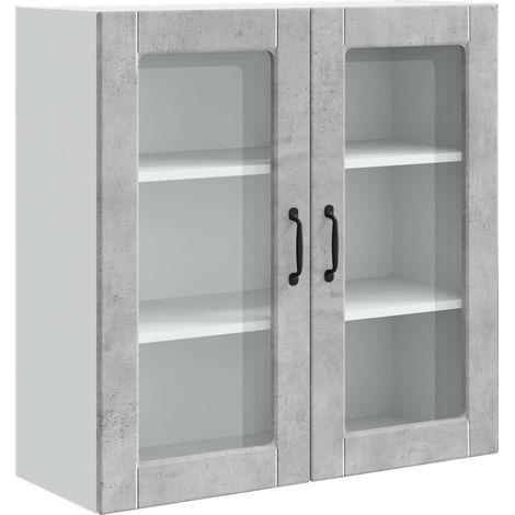 Maison Exclusive - Mobile in vetro da parete PORTO Grigio cemento 80 x 31 x 80 cm (1/5)