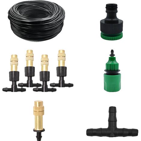 Kits de riego, sistema de nebulización, apto para exteriores, 5 m (1/2)
