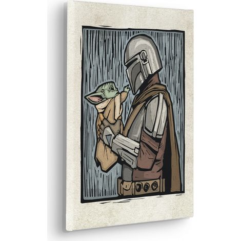 Tableau mural Star Wars The Mandalorian Lino-Cut 40x30 cm (1/2)