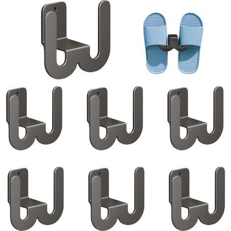 6-teiliges Wandschuhregal, multifunktionaler Wandschuhhalter für Türen, Schuhablage für hinter der Tür, Badezimmer, zum Aufhängen (1/5)