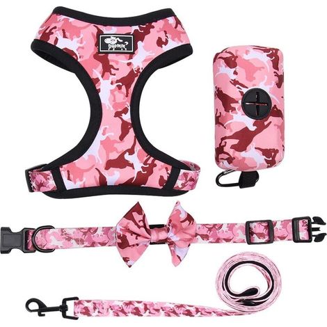 Lot de 4 accessoires pour chien, M, rose (1/5)