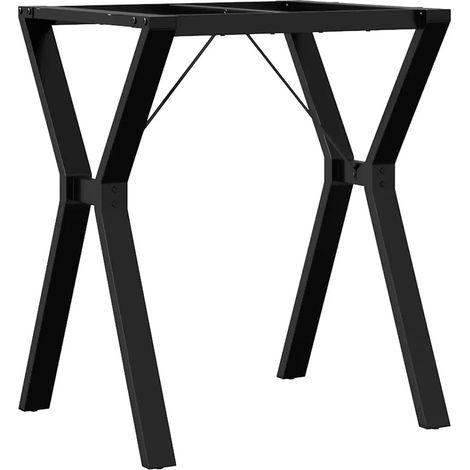 Pieds de table à manger cadre en Y 60 x 50 x 73 cm robustes et faciles à installer en acier noir (1/4)