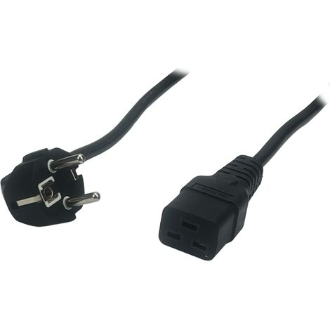 POSAC-C19-EUL30: Cavo POS AC C19[16A]-CEE7/7-angolo[16A] H05VV-F3G1.5 L=3000 nero