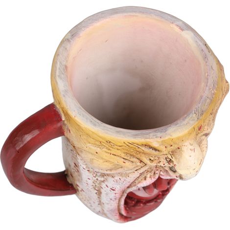 Vampir-Halbgesicht-Tasse, gotisches Kunstharz, schaurig-schöne Deko-Kaffeetasse, vielseitig für Damen und Herren (1/5)