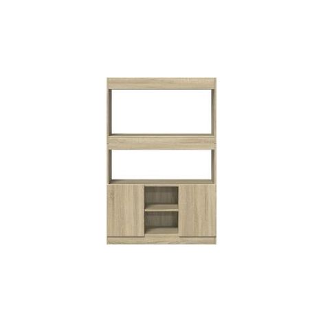 Bibliothèque multifonctionnelle en bois L92xH140xP33 – Collection Bibla-Chêne clair (1/5)