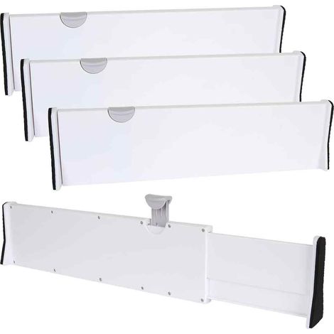 Séparateur De Tiroir Réglable 37-54 Cm Pour Cuisine Salle De Bain Bureau Lot De 4 (1/5)