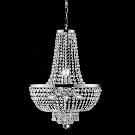 Araña imperial de hierro y latón cromado con ocho luces stass 50x h74 cm