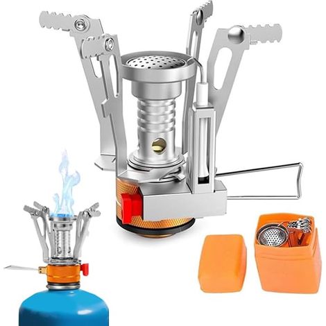 Réchaud De Camping, Bruleur Gaz, Rechaud Gaz, Rechaud Gaz Bivouac Pliable Rechaud Camping Pour Outdoor Randonnée, Pique-Nique, Barbecue, Randonnée (1/5)